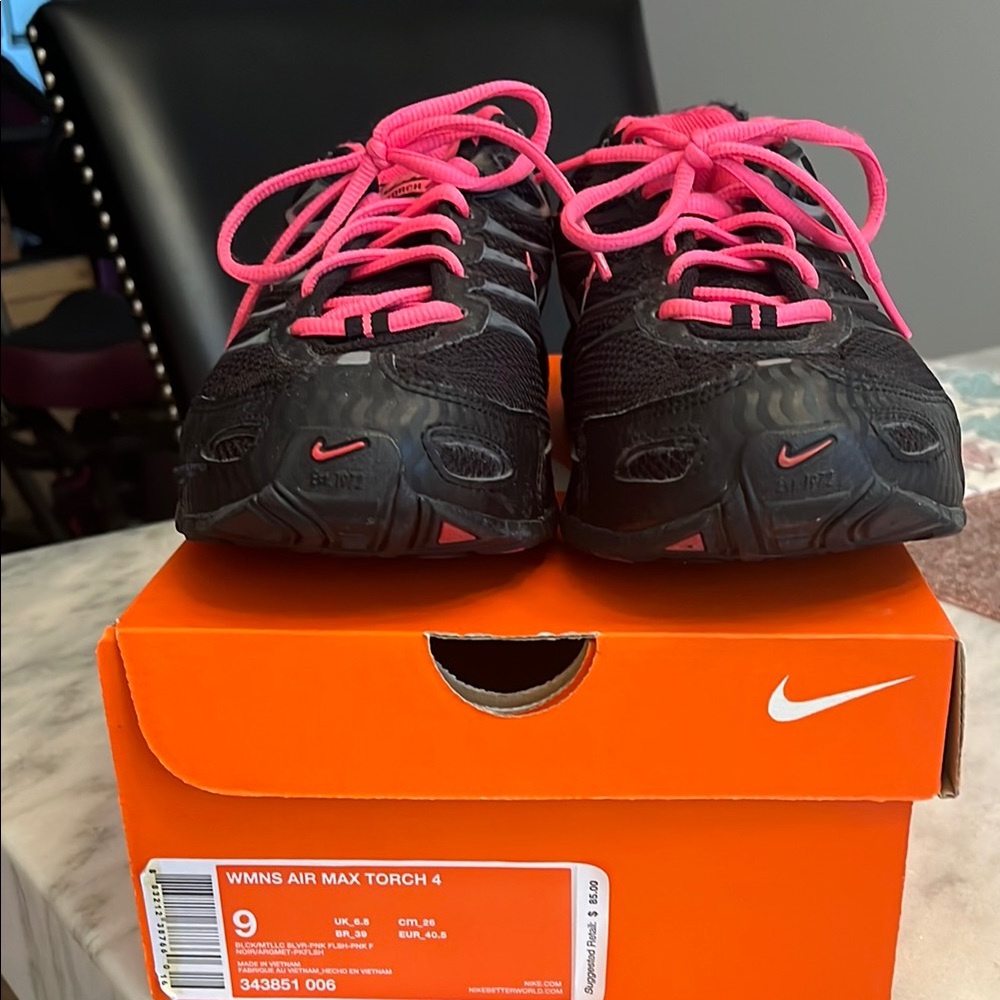 Nike Womens Air Max Torch 4 Black and Pink Shoes
